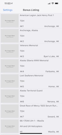 iOS Bonus Listing Screenshot