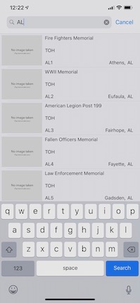 iOS Searching Screenshot